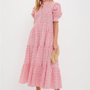 NWT Tuckernuck Red & White Quatrefoil Bennett Maxi Dress